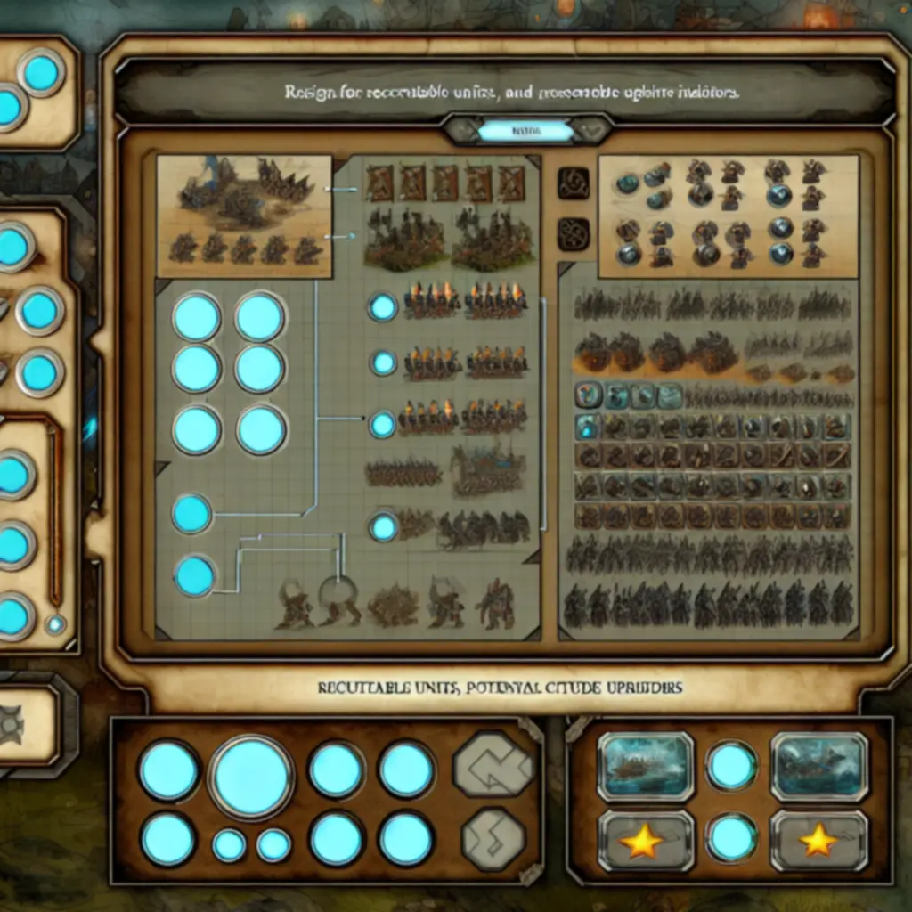 Panel zarządzania armią w Heroes of War Magic