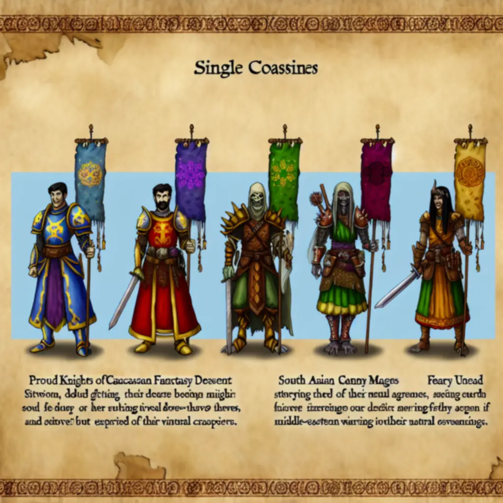 Ilustracja różnych frakcji fantasy występujących w Heroes of War Magic