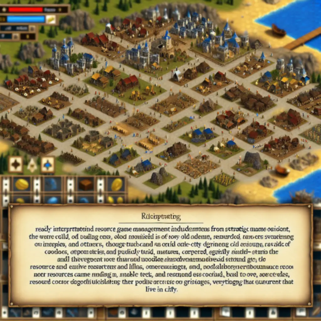 Widok miasta fantasy z budynkami produkującymi zasoby w Heroes of War Magic