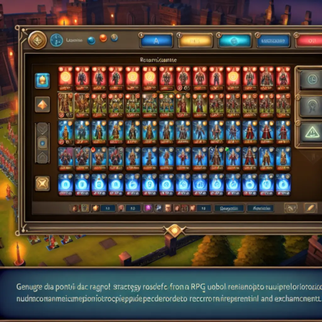 Ekran rozbudowy armii w stylu fantasy przedstawiający różne jednostki Heroes of War Magic